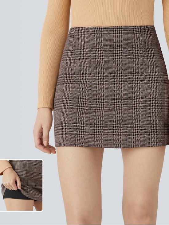 Dresses & Skirts - Plaid Mini Skirt - Brown Plaid
